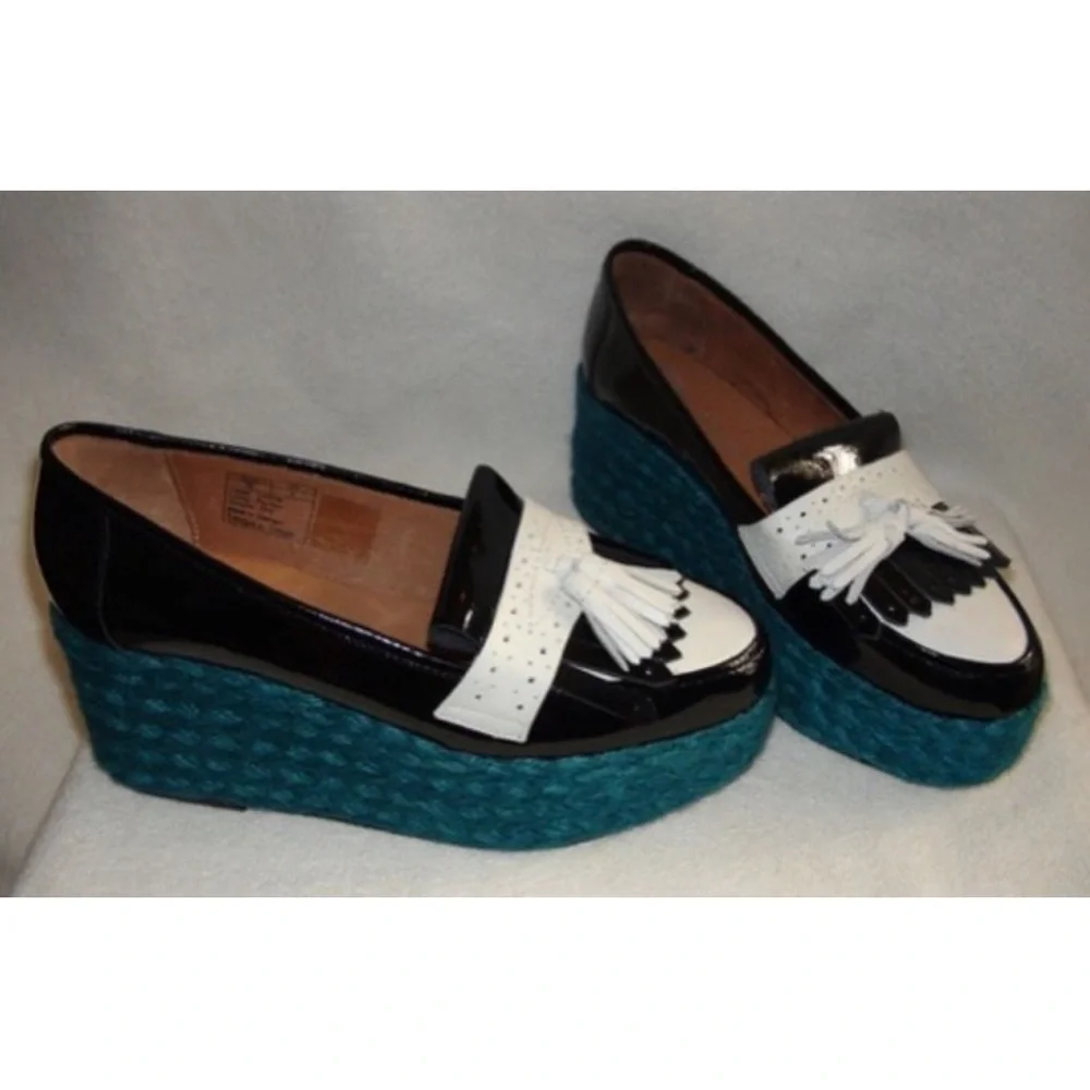 NWOB Jeffrey Campbell Oxford Patent Leather Jute Platform Espadrille